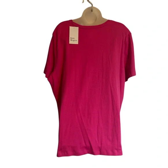 NWT SPRING/SUMMER Pink Short Sleeve Tee PLUS: 2X #B - Picture 4 of 8
